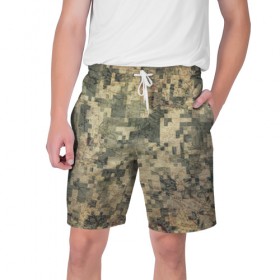 Мужские шорты 3D с принтом Khaki 2 в Кировске,  полиэстер 100% | прямой крой, два кармана без застежек по бокам. Мягкая трикотажная резинка на поясе, внутри которой широкие завязки. Длина чуть выше колен | армейская | военная | камуфляж | хаки