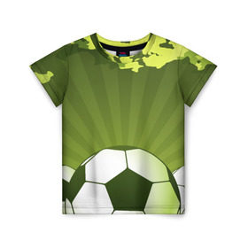 Детская футболка 3D с принтом Футбол без границ в Кировске, 100% гипоаллергенный полиэфир | прямой крой, круглый вырез горловины, длина до линии бедер, чуть спущенное плечо, ткань немного тянется | зеленый | игра | мяч | поле