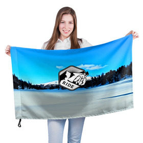 Флаг 3D с принтом Лыжный спорт в Кировске, 100% полиэстер | плотность ткани — 95 г/м2, размер — 67 х 109 см. Принт наносится с одной стороны | 