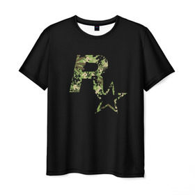 Мужская футболка 3D с принтом Rockstar в Кировске, 100% полиэфир | прямой крой, круглый вырез горловины, длина до линии бедер | auto | dead | grand | gta | red | redemption | theft | гта | рокстар