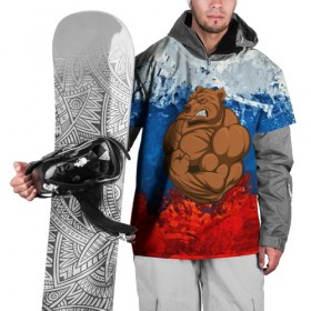 Накидка на куртку 3D с принтом Русский медведь в Кировске, 100% полиэстер |  | Тематика изображения на принте: 