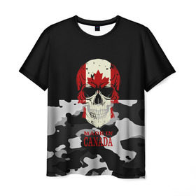 Мужская футболка 3D с принтом Made in Canada в Кировске, 100% полиэфир | прямой крой, круглый вырез горловины, длина до линии бедер | camouflage | made in canada | skull | абстракция | города | камуфляж | канада | нация | страны | текстуры | череп