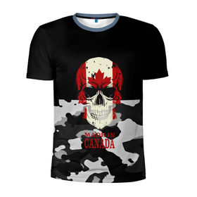 Мужская футболка 3D спортивная с принтом Made in Canada в Кировске, 100% полиэстер с улучшенными характеристиками | приталенный силуэт, круглая горловина, широкие плечи, сужается к линии бедра | camouflage | made in canada | skull | абстракция | города | камуфляж | канада | нация | страны | текстуры | череп