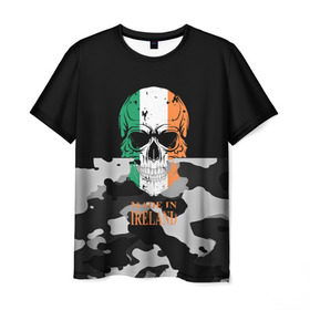 Мужская футболка 3D с принтом Made in Ireland в Кировске, 100% полиэфир | прямой крой, круглый вырез горловины, длина до линии бедер | camouflage | made in ireland | skull | абстракция | города | ирландия | камуфляж | нация | страны | текстуры | череп