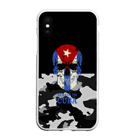 Чехол для iPhone XS Max матовый с принтом Made in Cuba в Кировске, Силикон | Область печати: задняя сторона чехла, без боковых панелей | Тематика изображения на принте: camouflage | made in cuba | skull | абстракция | города | камуфляж | куба | нация | страны | текстуры | череп