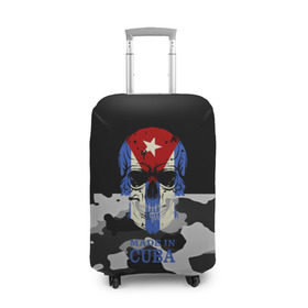 Чехол для чемодана 3D с принтом Made in Cuba в Кировске, 86% полиэфир, 14% спандекс | двустороннее нанесение принта, прорези для ручек и колес | camouflage | made in cuba | skull | абстракция | города | камуфляж | куба | нация | страны | текстуры | череп
