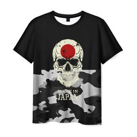 Мужская футболка 3D с принтом Made in Japan в Кировске, 100% полиэфир | прямой крой, круглый вырез горловины, длина до линии бедер | camouflage | made in japan | skull | абстракция | города | камуфляж | нация | страны | текстуры | череп | япония