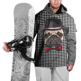 Накидка на куртку 3D с принтом Mr. Pug в Кировске, 100% полиэстер |  | animal | dog | pet | pug | puppy | арт | горошек | джентльмен | животные | кружочки | мопс | мопсик | пес | собаки | текстура | французский бульдог