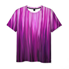 Мужская футболка 3D с принтом фиолетово-черные краски в Кировске, 100% полиэфир | прямой крой, круглый вырез горловины, длина до линии бедер | color | violet | акварель | краски | полосы | фиолетовый | цвет | черный | ярко