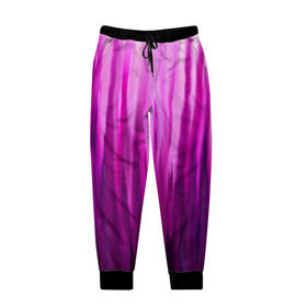 Мужские брюки 3D с принтом фиолетово-черные краски в Кировске, 100% полиэстер | манжеты по низу, эластичный пояс регулируется шнурком, по бокам два кармана без застежек, внутренняя часть кармана из мелкой сетки | color | violet | акварель | краски | полосы | фиолетовый | цвет | черный | ярко