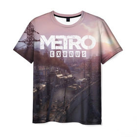 Мужская футболка 3D с принтом METRO в Кировске, 100% полиэфир | прямой крой, круглый вырез горловины, длина до линии бедер | Тематика изображения на принте: metro | metro exodus | метро
