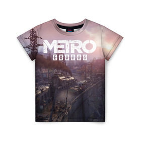 Детская футболка 3D с принтом METRO в Кировске, 100% гипоаллергенный полиэфир | прямой крой, круглый вырез горловины, длина до линии бедер, чуть спущенное плечо, ткань немного тянется | Тематика изображения на принте: metro | metro exodus | метро