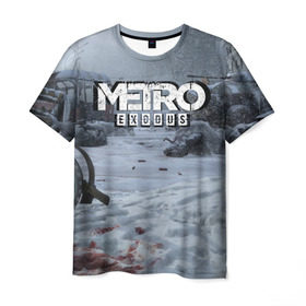 Мужская футболка 3D с принтом METRO EXODUS в Кировске, 100% полиэфир | прямой крой, круглый вырез горловины, длина до линии бедер | Тематика изображения на принте: metro | metro exodus | метро