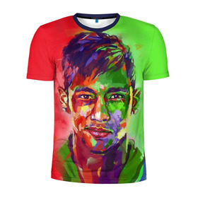 Мужская футболка 3D спортивная с принтом Neymar в Кировске, 100% полиэстер с улучшенными характеристиками | приталенный силуэт, круглая горловина, широкие плечи, сужается к линии бедра | Тематика изображения на принте: neymar | неймар | сборная бразилии