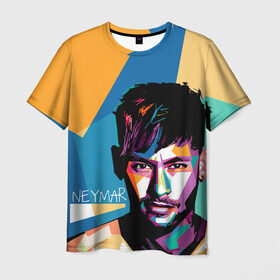 Мужская футболка 3D с принтом Neymar в Кировске, 100% полиэфир | прямой крой, круглый вырез горловины, длина до линии бедер | neymar | неймар | сборная бразилии
