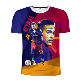 Мужская футболка 3D спортивная с принтом Neymar в Кировске, 100% полиэстер с улучшенными характеристиками | приталенный силуэт, круглая горловина, широкие плечи, сужается к линии бедра | neymar | неймар | сборная бразилии