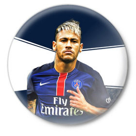 Значок с принтом Neymar в Кировске,  металл | круглая форма, металлическая застежка в виде булавки | neymar | psg | неймар | псж | сборная бразилии