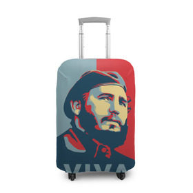 Чехол для чемодана 3D с принтом Фидель Кастро в Кировске, 86% полиэфир, 14% спандекс | двустороннее нанесение принта, прорези для ручек и колес | cuba | fidel | диктатор | коммунизм | куба | президент | фидель