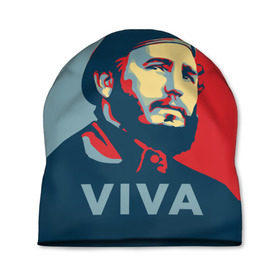 Шапка 3D с принтом Фидель Кастро в Кировске, 100% полиэстер | универсальный размер, печать по всей поверхности изделия | Тематика изображения на принте: cuba | fidel | диктатор | коммунизм | куба | президент | фидель