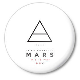 Значок с принтом 30 Seconds to Mars в Кировске,  металл | круглая форма, металлическая застежка в виде булавки | 