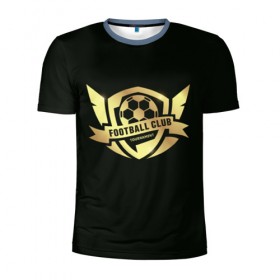 Мужская футболка 3D спортивная с принтом Футбол без границ в Кировске, 100% полиэстер с улучшенными характеристиками | приталенный силуэт, круглая горловина, широкие плечи, сужается к линии бедра | золото | игра | мяч | символ | футбол