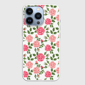 Чехол для iPhone 13 Pro с принтом РОЗЫ ПАТТЕРН | ROSES PATTERN в Кировске,  |  | абстракция | коллаж | паттерн | растения | розы | цветы