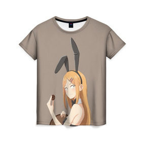 Женская футболка 3D с принтом Сая Эндо в Кировске, 100% полиэфир ( синтетическое хлопкоподобное полотно) | прямой крой, круглый вырез горловины, длина до линии бедер | dagashi kashi | дешёвые сладости | магазинчик сладостей | сая эндо