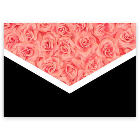 Поздравительная открытка с принтом Розы (в цвете) в Кировске, 100% бумага | плотность бумаги 280 г/м2, матовая, на обратной стороне линовка и место для марки
 | flowers | абстракция | растения | розовы | розы | треугольник | цветы | черно белый