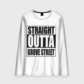 Мужской лонгслив 3D с принтом Straight Outta Grove Street в Кировске, 100% полиэстер | длинные рукава, круглый вырез горловины, полуприлегающий силуэт | grand the auto | grove street | gta | san andreas | straight outta grove street