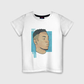 Детская футболка хлопок с принтом Kendrick Lamar в Кировске, 100% хлопок | круглый вырез горловины, полуприлегающий силуэт, длина до линии бедер | Тематика изображения на принте: 