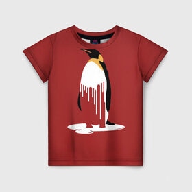 Детская футболка 3D с принтом Глобальное Потепление 2 в Кировске, 100% гипоаллергенный полиэфир | прямой крой, круглый вырез горловины, длина до линии бедер, чуть спущенное плечо, ткань немного тянется | животные | климат | пингвины | экология