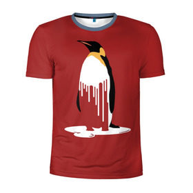 Мужская футболка 3D спортивная с принтом Глобальное Потепление 2 в Кировске, 100% полиэстер с улучшенными характеристиками | приталенный силуэт, круглая горловина, широкие плечи, сужается к линии бедра | животные | климат | пингвины | экология