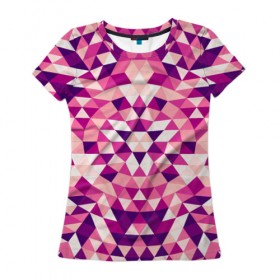 Женская футболка 3D с принтом Geometric pattern в Кировске, 100% полиэфир ( синтетическое хлопкоподобное полотно) | прямой крой, круглый вырез горловины, длина до линии бедер | абстракция | паттерн | узор