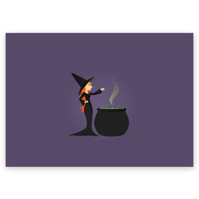 Поздравительная открытка с принтом Ведьма в Кировске, 100% бумага | плотность бумаги 280 г/м2, матовая, на обратной стороне линовка и место для марки
 | ведьма | девушка | женщина | зелье | колдунья | праздник | тыква | хэллоуин