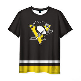 Мужская футболка 3D с принтом Pittsburgh Penguins 2017 в Кировске, 100% полиэфир | прямой крой, круглый вырез горловины, длина до линии бедер | Тематика изображения на принте: nhl | pittsburgh penguins | спорт | хоккей