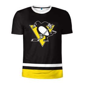 Мужская футболка 3D спортивная с принтом Pittsburgh Penguins 2017 в Кировске, 100% полиэстер с улучшенными характеристиками | приталенный силуэт, круглая горловина, широкие плечи, сужается к линии бедра | nhl | pittsburgh penguins | спорт | хоккей