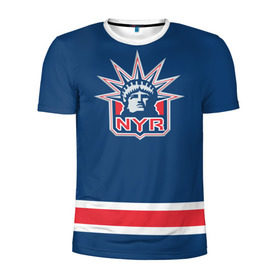 Мужская футболка 3D спортивная с принтом New York Rangers 2017 в Кировске, 100% полиэстер с улучшенными характеристиками | приталенный силуэт, круглая горловина, широкие плечи, сужается к линии бедра | new york rangers | nhl | спорт | хоккей