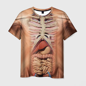 Мужская футболка 3D с принтом Грудная клетка в Кировске, 100% полиэфир | прямой крой, круглый вырез горловины, длина до линии бедер | Тематика изображения на принте: 