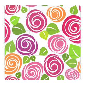Магнитный плакат 3Х3 с принтом Розы Минимализм в Кировске, Полимерный материал с магнитным слоем | 9 деталей размером 9*9 см | flowers | розовый | розы | цветы