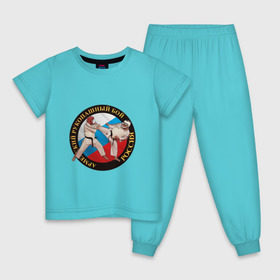 Детская пижама хлопок с принтом армейский рукопашный бой в Кировске, 100% хлопок |  брюки и футболка прямого кроя, без карманов, на брюках мягкая резинка на поясе и по низу штанин
 | арб | защита | нападение