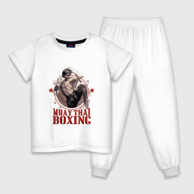 Детская пижама хлопок с принтом Тайский бокс в Кировске, 100% хлопок |  брюки и футболка прямого кроя, без карманов, на брюках мягкая резинка на поясе и по низу штанин
 | muay thai boxing