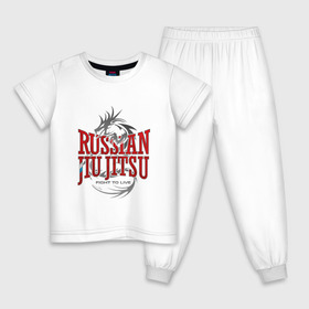 Детская пижама хлопок с принтом jiu jitsu в Кировске, 100% хлопок |  брюки и футболка прямого кроя, без карманов, на брюках мягкая резинка на поясе и по низу штанин
 | боевое искусство | джиу джитсу