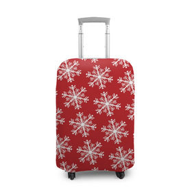 Чехол для чемодана 3D с принтом Новогодние Снежинки в Кировске, 86% полиэфир, 14% спандекс | двустороннее нанесение принта, прорези для ручек и колес | дед | дед морозо | клаус | новый год | подарки | санта | санта клаус | снег | снеговик | снежинки | холод
