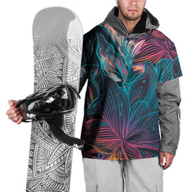 Накидка на куртку 3D с принтом Авангард страсти в Кировске, 100% полиэстер |  | красный | линии | синий | цвет | яркий