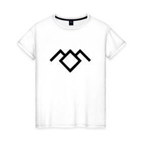 Женская футболка хлопок с принтом Твин Пикс лого в Кировске, 100% хлопок | прямой крой, круглый вырез горловины, длина до линии бедер, слегка спущенное плечо | twin peaks | агент купер | совы не то чем кажутся | черный вигвам