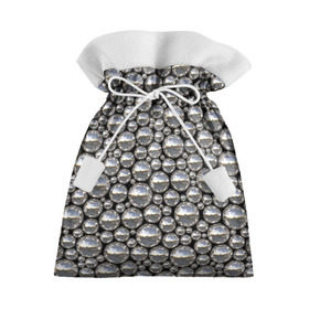 Подарочный 3D мешок с принтом Серебряные шары в Кировске, 100% полиэстер | Размер: 29*39 см | серебро | шар | шарики | шары