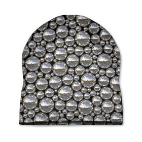 Шапка 3D с принтом Серебряные шары в Кировске, 100% полиэстер | универсальный размер, печать по всей поверхности изделия | Тематика изображения на принте: серебро | шар | шарики | шары