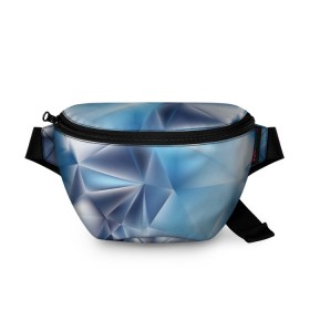 Поясная сумка 3D с принтом Blue abstract в Кировске, 100% полиэстер | плотная ткань, ремень с регулируемой длиной, внутри несколько карманов для мелочей, основное отделение и карман с обратной стороны сумки застегиваются на молнию | 
