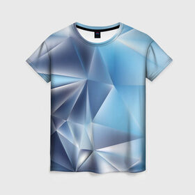 Женская футболка 3D с принтом Blue abstract в Кировске, 100% полиэфир ( синтетическое хлопкоподобное полотно) | прямой крой, круглый вырез горловины, длина до линии бедер | 