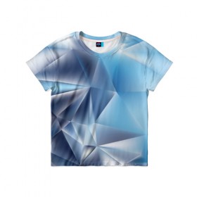 Детская футболка 3D с принтом Blue abstract в Кировске, 100% гипоаллергенный полиэфир | прямой крой, круглый вырез горловины, длина до линии бедер, чуть спущенное плечо, ткань немного тянется | 